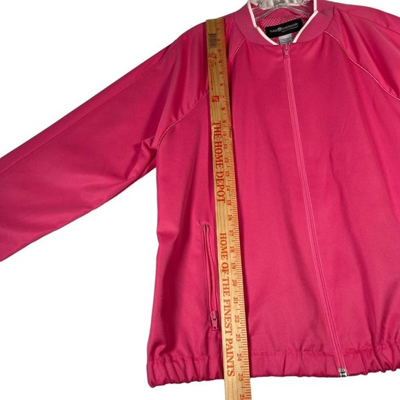 Sag Harbor Sport In Action Womens Track Jacket Size L Pink Full Zip Pockets - Picture 11 of 11